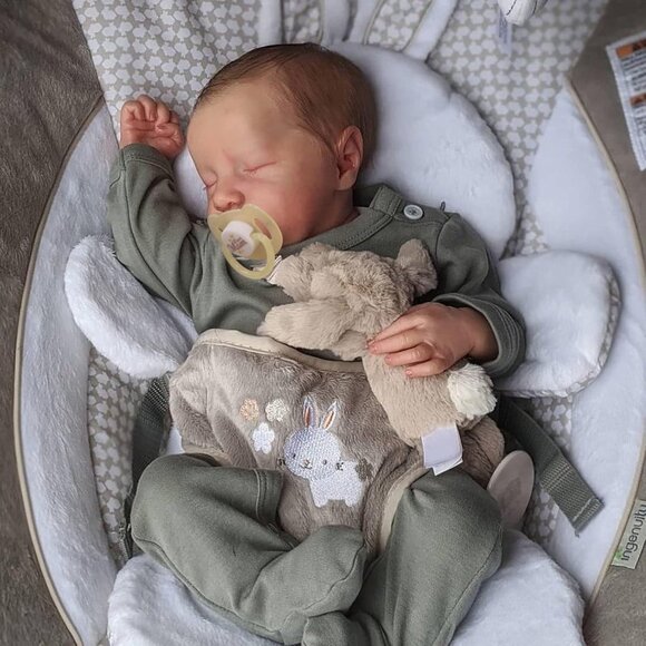 🆕17inch Silicone Body Newborn Baby Doll Poseable Limbs Sleeping Doll Girl - Picture 1 of 9
